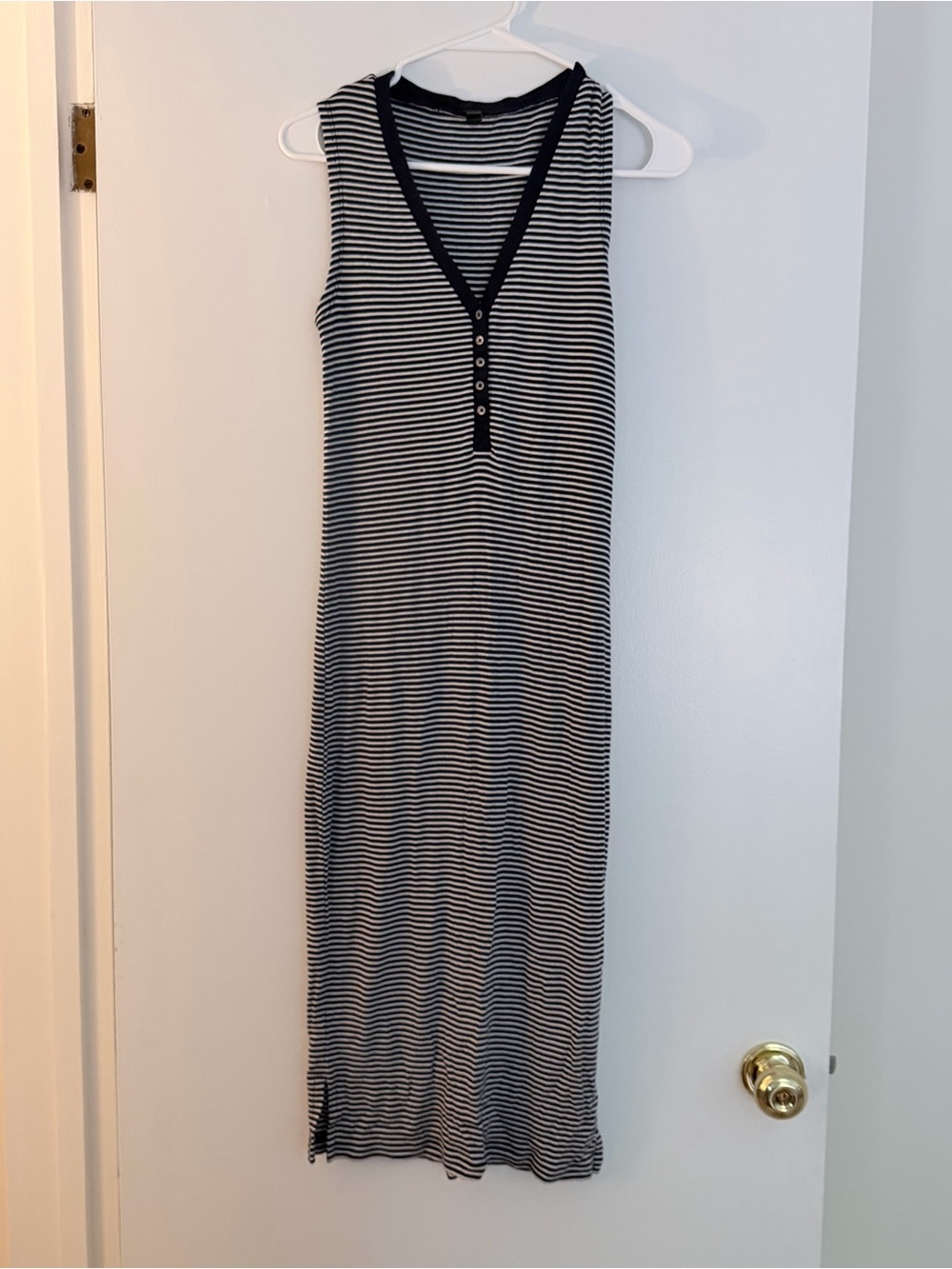 J.CREW Sleeveless Striped Knit Dress - Navy/White